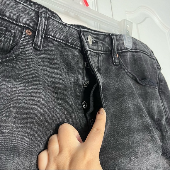 Black Denim Women's Shorts - Picture 3 of 5